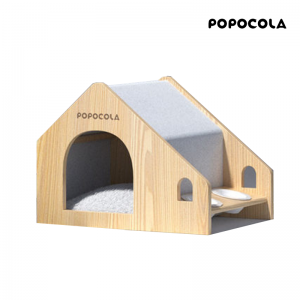 POPOCOLA | 房子實木半封閉式室內寵物別墅