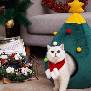 圓圓聖誕樹造型貓窩